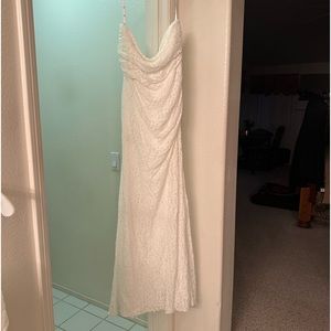 David’s Bridal all over lace strapless dress size 12 NWT